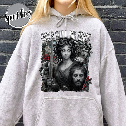 Feminist Hoodie, Girls Will Be Girls Hoodie, Medusa With the Head of Perseus Hoodie