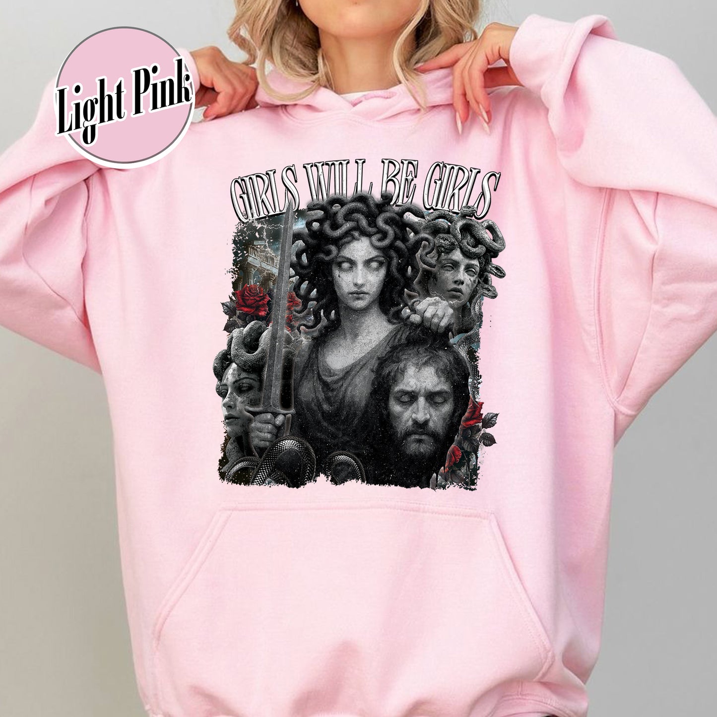 Feminist Hoodie, Girls Will Be Girls Hoodie, Medusa With the Head of Perseus Hoodie