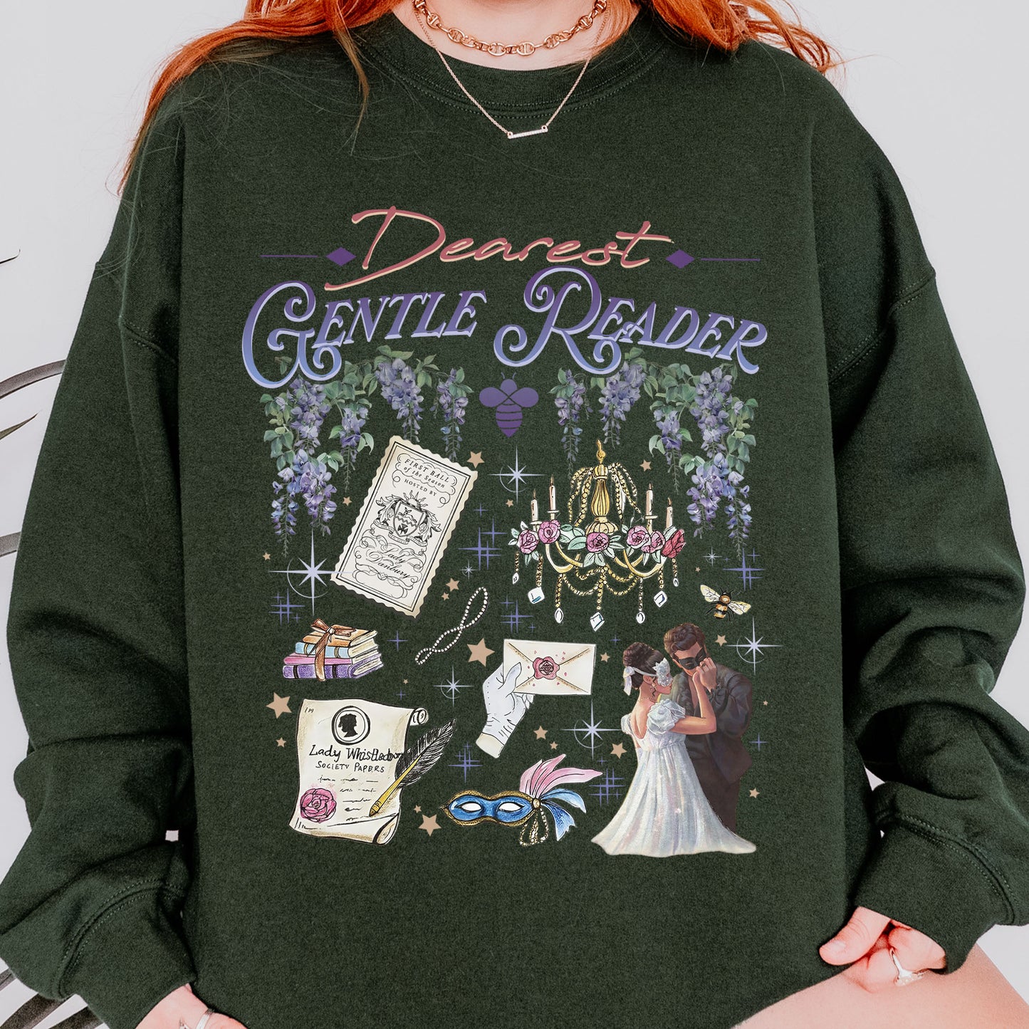 Dearest Gentle Reader, Regency Romance Aesthetic, Bridgerton Inspired Gift for Book Lovers Sweatshirt