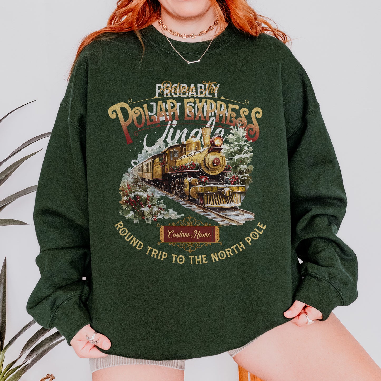 Custom Polar Express Sweatshirt | Believe Round Trip to the North Pole Sweatshirt