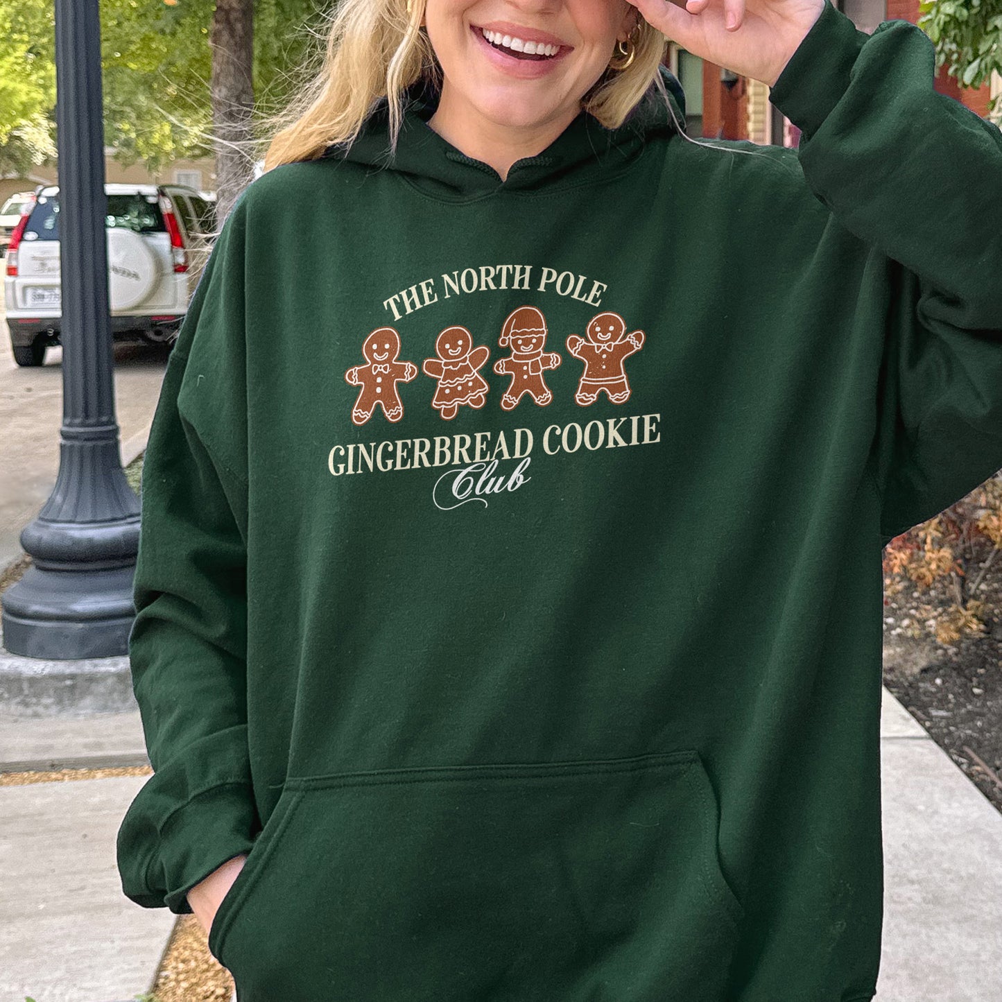 Gingerbread Cookie Club Hoodie: Vintage Holiday Hoodie