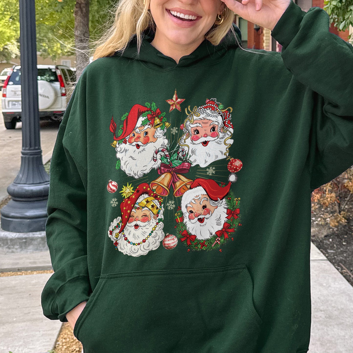 Vintage Santa Claus Retro Christmas Hoodie