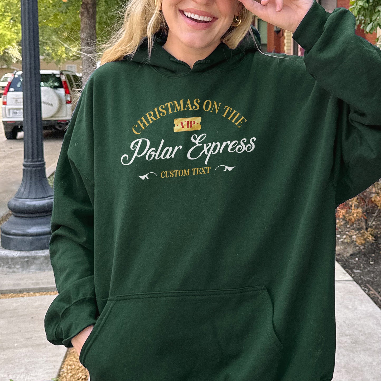 Custom Polar Express Christmas Hoodie: Matching Family Christmas Hoodies, Personalized Polar Express Hoodie, Holiday Train Hoodie