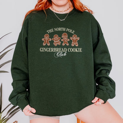Gingerbread Cookie Club Sweatshirt: Vintage Holiday Sweatshirt
