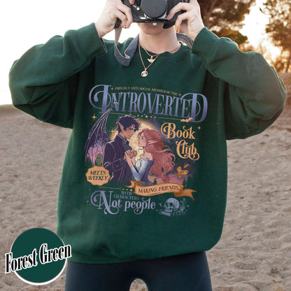 Introverted Book Club Sweatshirt, Romantasy Readers Society Sweatshirt, Antisocial Book Club Sweatshirt