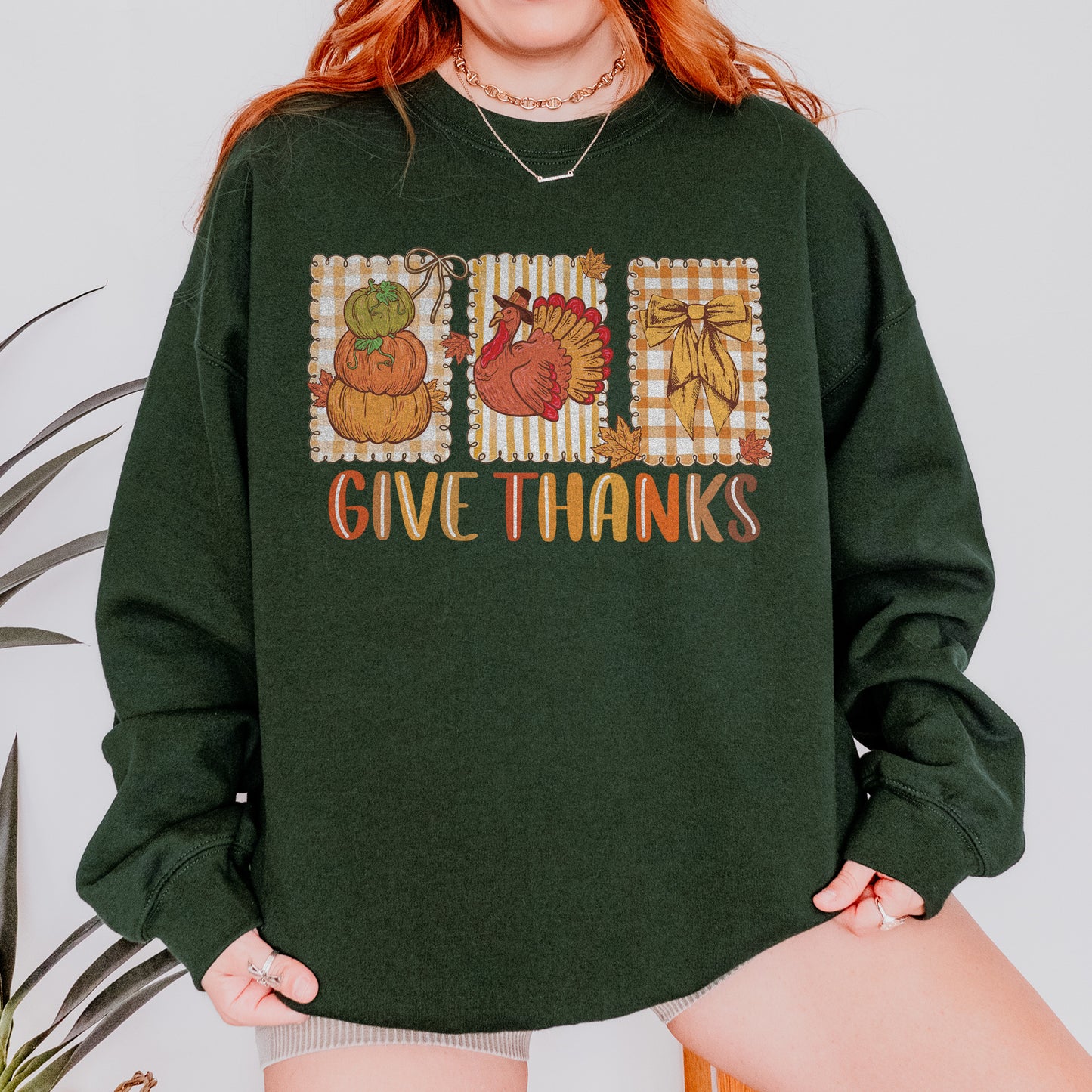Thanksgiving Holiday, Give Thanks Coquette, Fall Pumpkin Turkey, Grateful Thankful Blessed, Autumn Gift Sweatshirt
