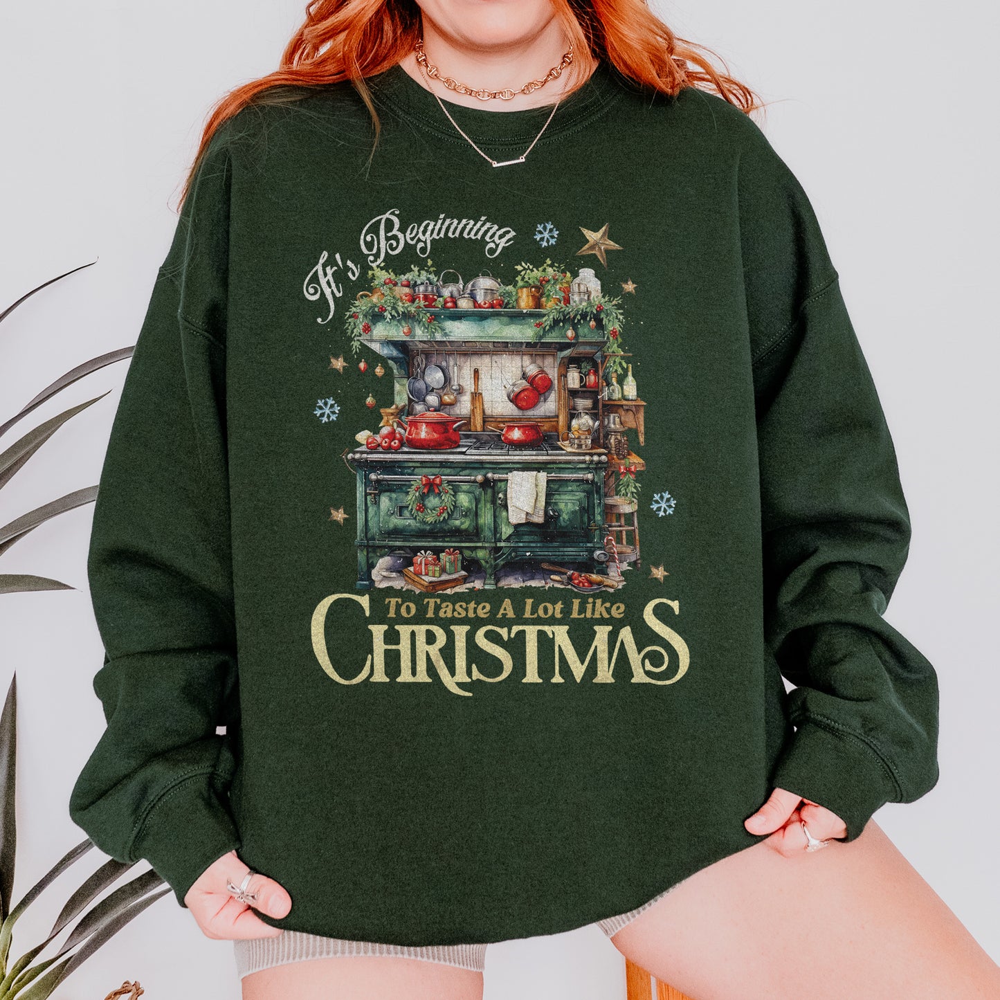 Christmas Kitchen Sweatshirt: It’s Beginning to Taste Like Christmas, Cozy Christmas Baking Sweatshirt