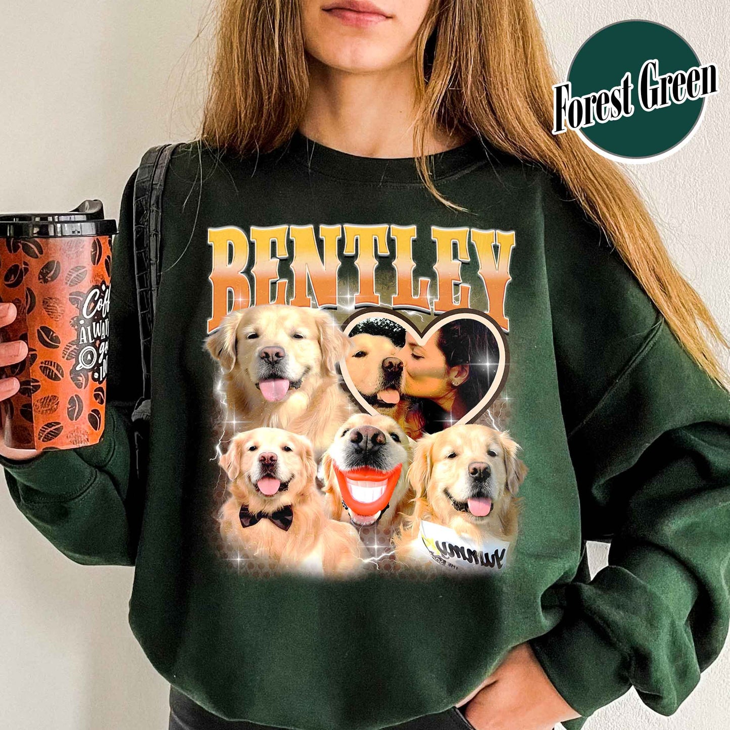 Custom Sweatshirt, Custom Pet Photo Sweatshirt, Custom Retro Dog Bootleg Sweatshirt, Pet Lovers Gift