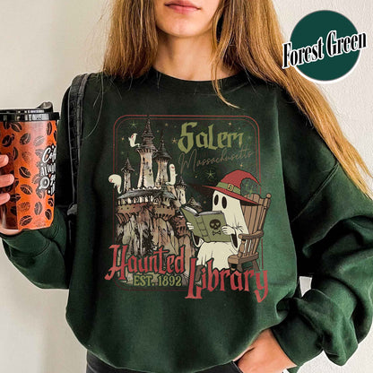 Halloween Book Lover Sweatshirt, the Haunted Library Sweatshirt, Salem Book Club Sweatshirt