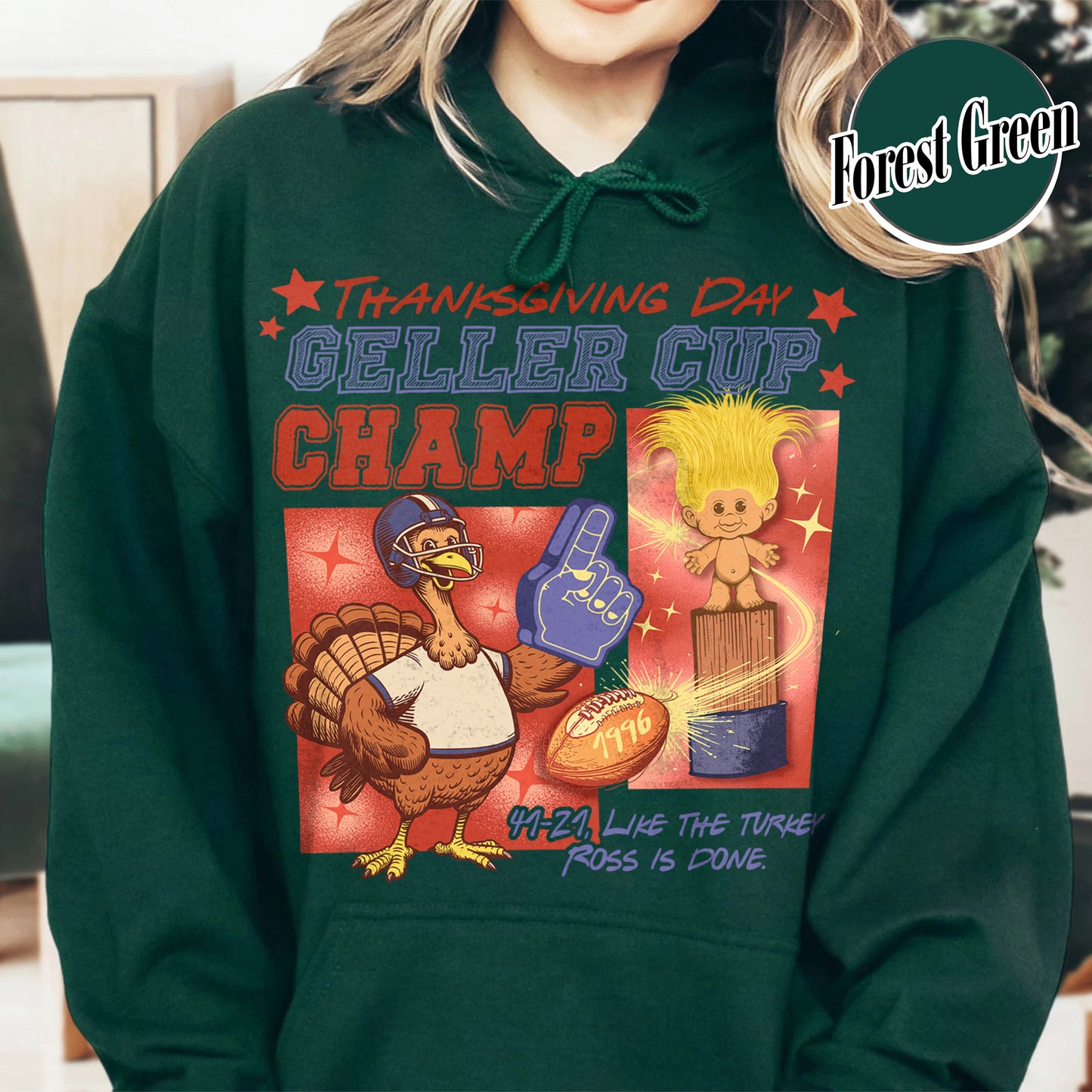 Geller Cup Champ Hoodie, Friends Thanksgiving Football Shirt, Geller Cup Hoodie, Friends Hoodie Football, Football Cup Hoodie, Turkey Football Hoodie