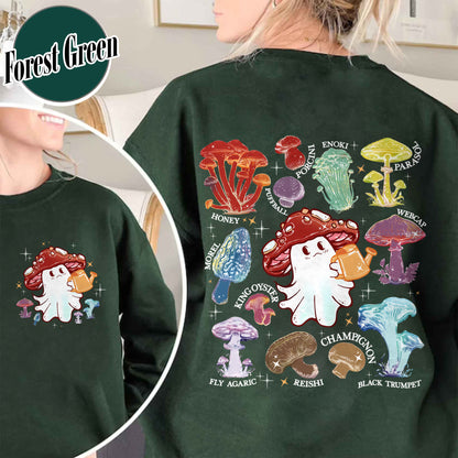 Halloween Sweatshirt, Magic Mushroom Microdose Sweatshirt, Mystical Mushroom Ghost Sweatshirt