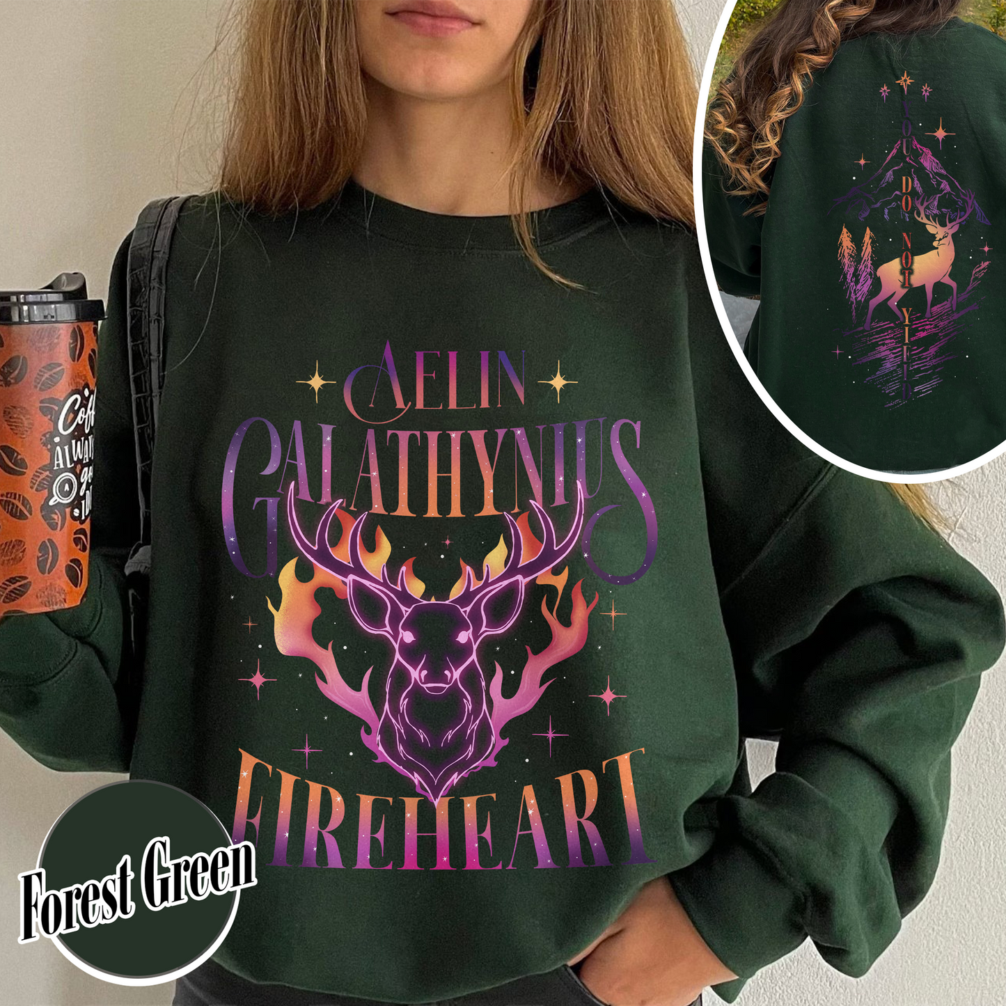 Fireheart Queen Aelin Sweathirt, Terrasen to Whatever End Fireheart, Fireheart Queen Aelin Sweathirt, You Do Not Yield Sweathirt, TOG Sweathirt