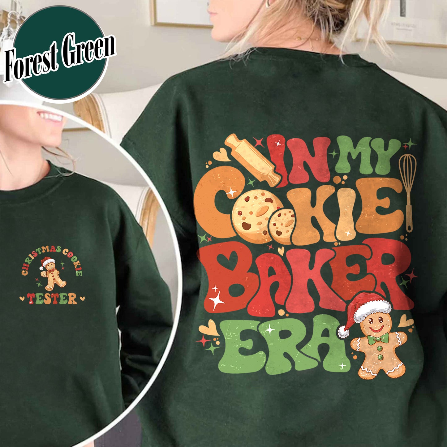 Christmas Cookie Baker and Tester Sweatshirt, Christmas Cookie Sweatshirt, Christmas Couples, Christmas Milk and Cookie, Christmas Cookie Tester Sweatshirt