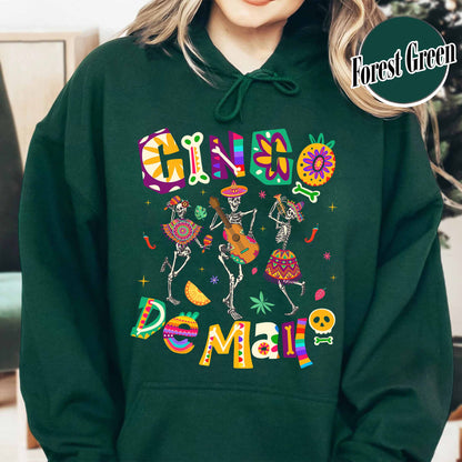 Cinco De Mayo Hoodie, Skeleton Dabbing, Skeleton Cinco De Mayo,Taco Hoodie, Lets Fiesta Hoodie,Mexican Fiesta,