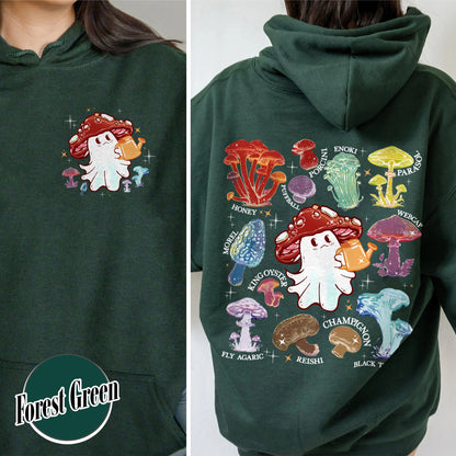 Halloween Hoodie, Magic Mushroom Microdose Hoodie, Mystical Mushroom Ghost Hoodie