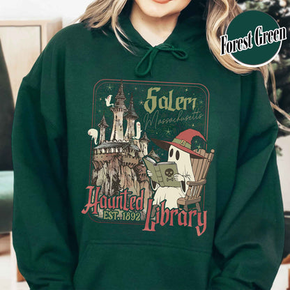 Halloween Book Lover Hoodie, the Haunted Library Hoodie, Salem Book Club Hoodie