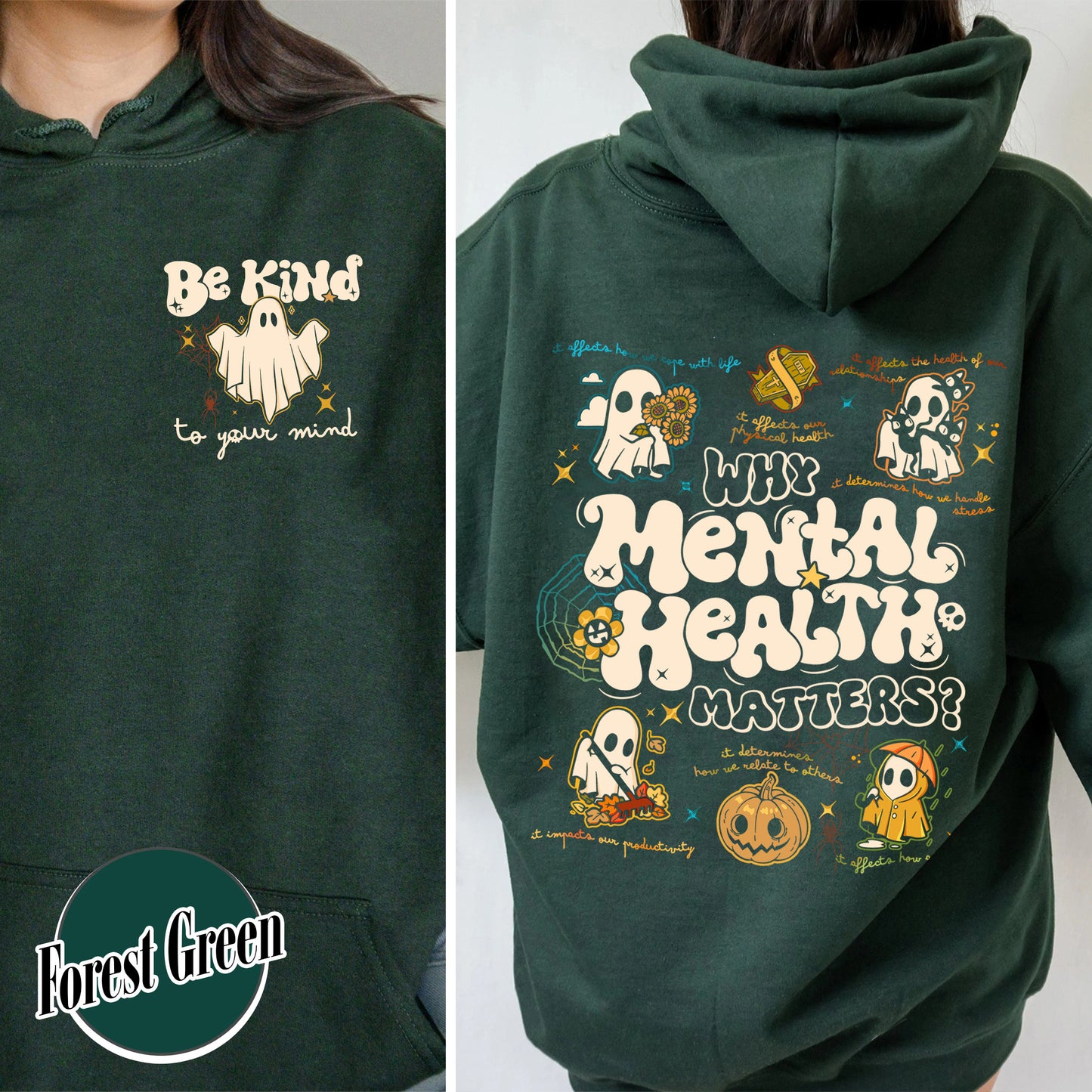 Halloween Mental Health Hoodie, Don’t Ghost Your Feelings Hoodie, Therapist School Counselor Hoodie