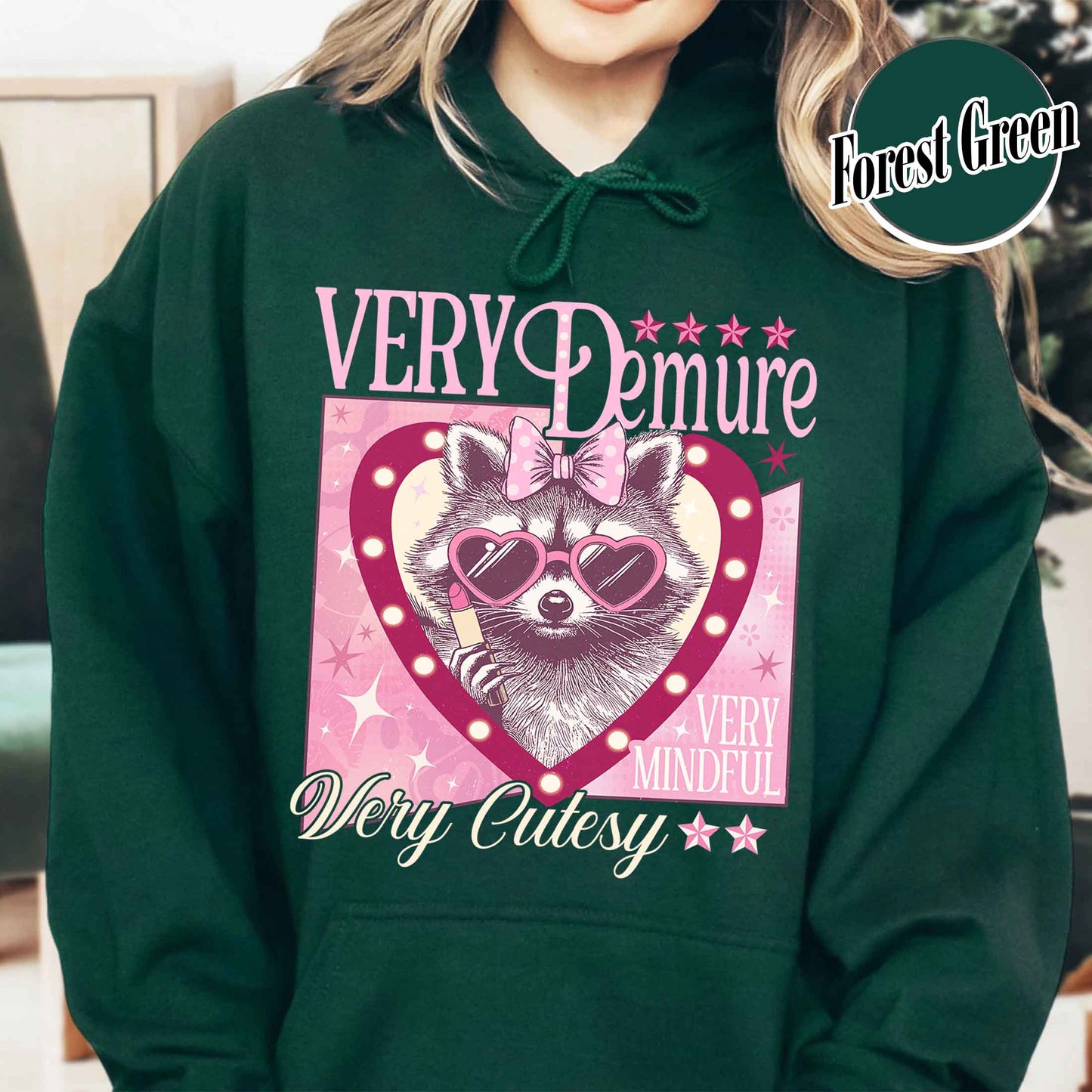 Funny Racoon Hoodie, Very Demure Very Mindful Hoodie, Demure Social Club Hoodie