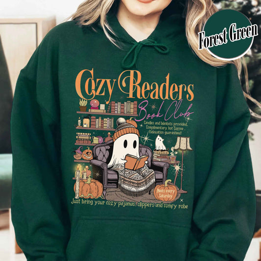 Cozy Girl Book Club Hoodie, Drink Coffee Read Books Hoodie, Coffee and Book Lover, Cozy Readers Club Hoodie, Fall Book Club, Cozy Readers Hoodie