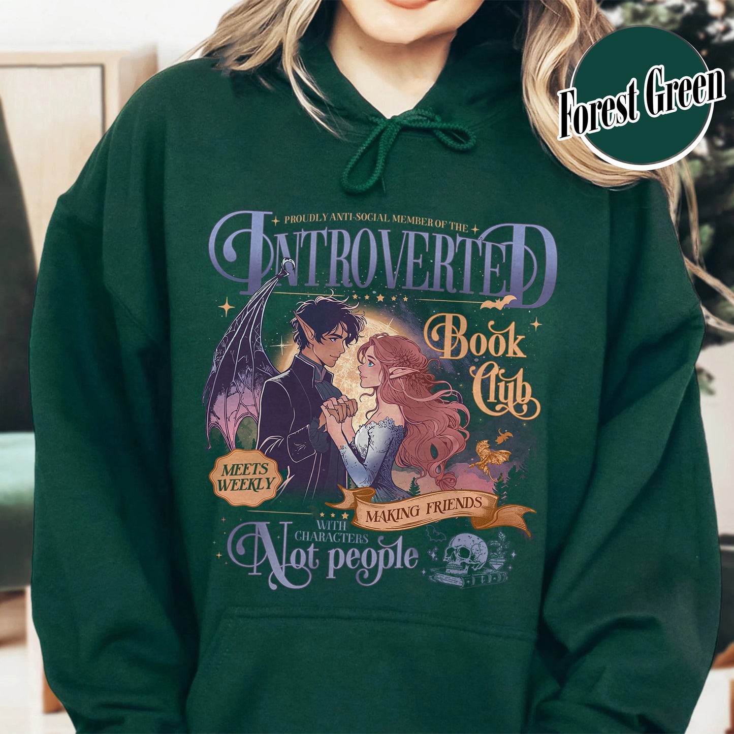 Introverted Book Club Hoodie, Romantasy Readers Society Hoodie, Antisocial Book Club