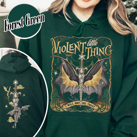 Violent Little Thing Hoodie, Violent Little Thing Hoodie, I Will Not Die Today, Basgiath War College Dragon Rider Hoodie, Dragon Rider Hoodie