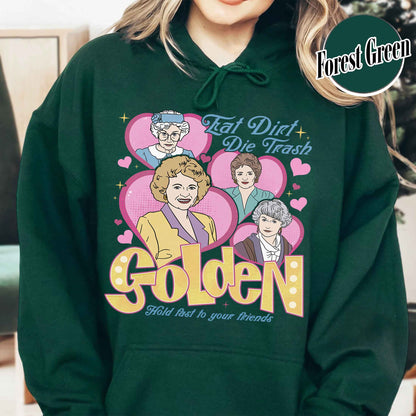 Family Hoodie, Eat Dirt Die Trash Stay Golden Hoodie, 90s Sitcom Mom Vibes Hoodie