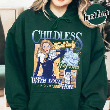 Election Hoodie, Childless Cat Lady Hoodie, Cat Lover Hoodie, I Vote Hoodie, Vote Blue Election Hoodie