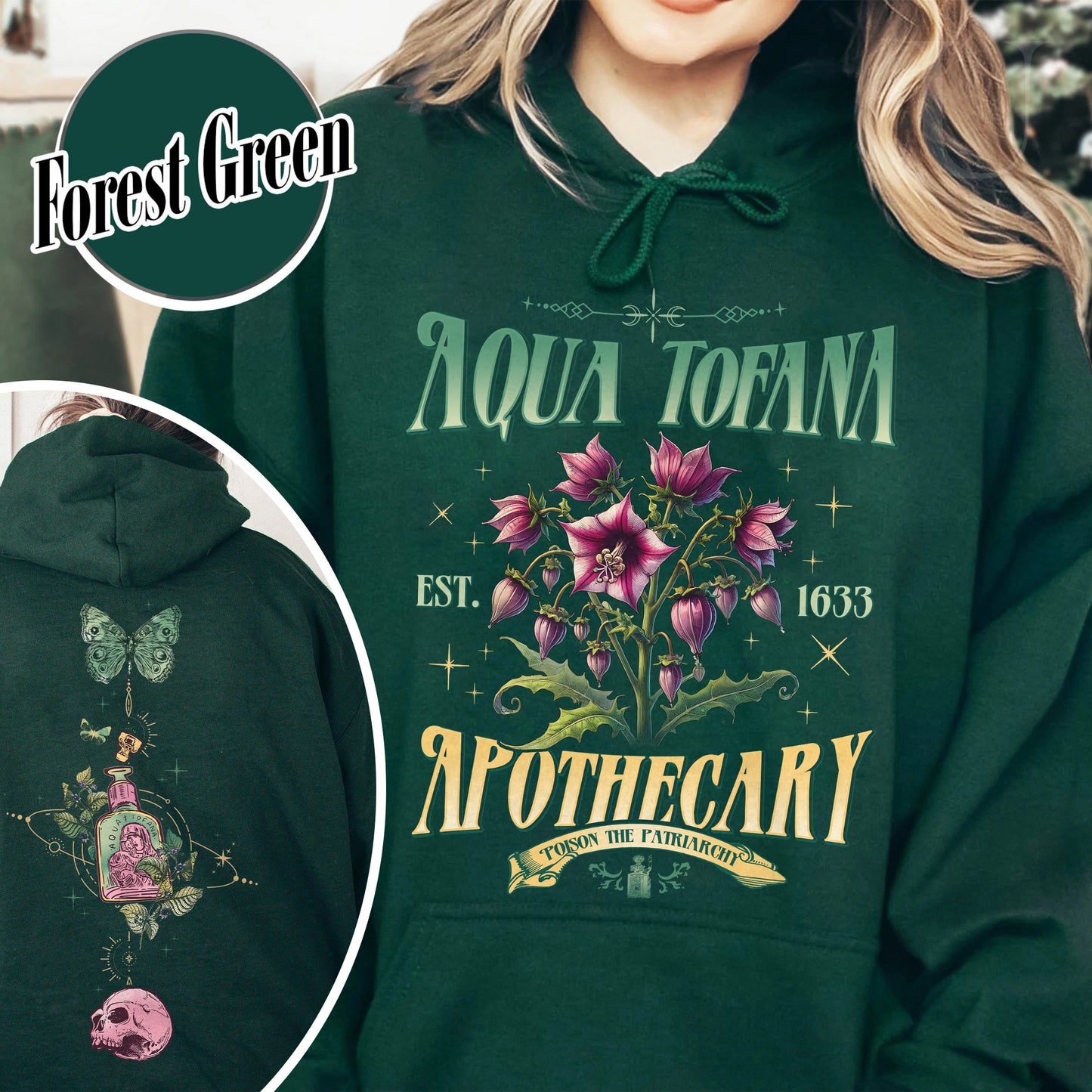 Aqua Tofana Apothecary Hoodie, Aqua Tofana Hoodie, Funny Feminist Aqua Tofana Apothecary Hoodie, Poison the Patriarchy, Womens Rights Hoodie