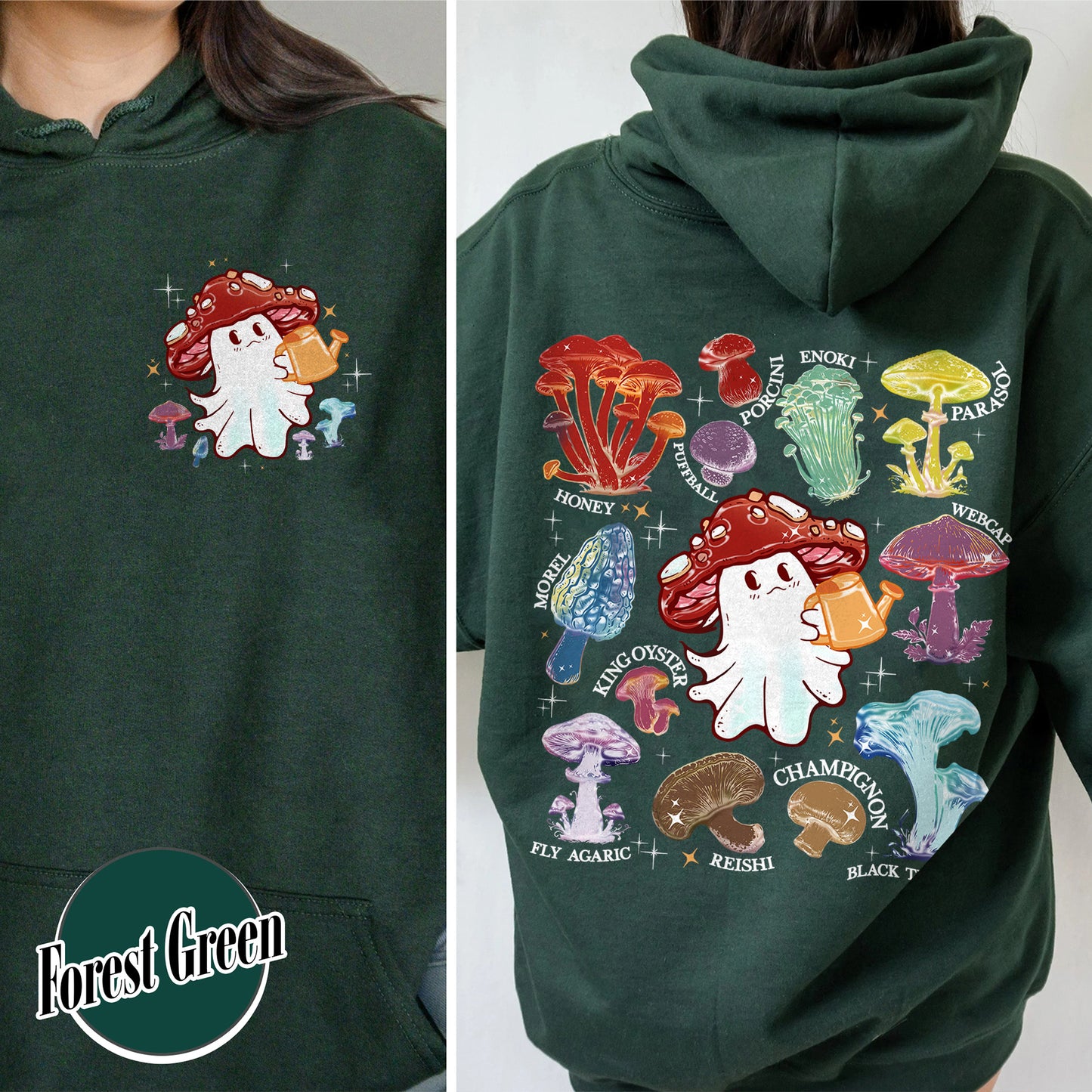 Halloween Hoodie, Magic Mushroom Microdose Hoodie, Mystical Mushroom Ghost Hoodie
