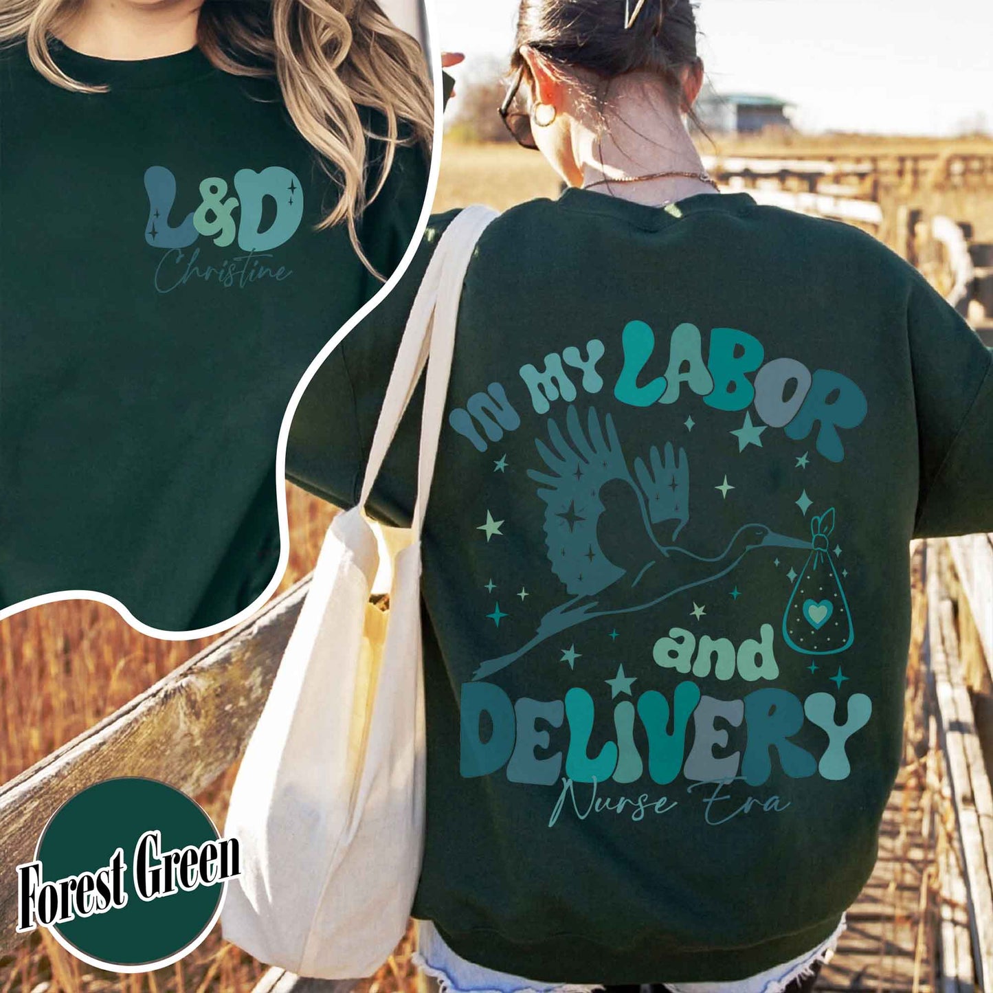 Labor and Delivery Sweatshirt Summer, Labor and Delivery Custom, Labor and Delivery Nurse Sweatshirt, in My Labor and Delivery Nurse Era, L and D Nurse