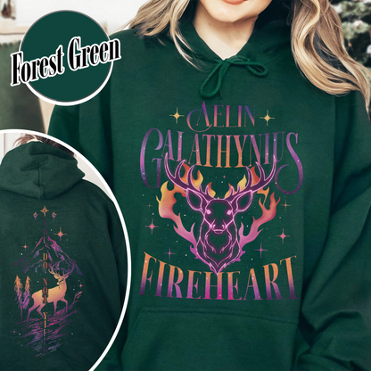 Fireheart Queen Aelin Hoodie, Terrasen to Whatever End Fireheart, You Do Not Yield Hoodie, TOG Hoodie