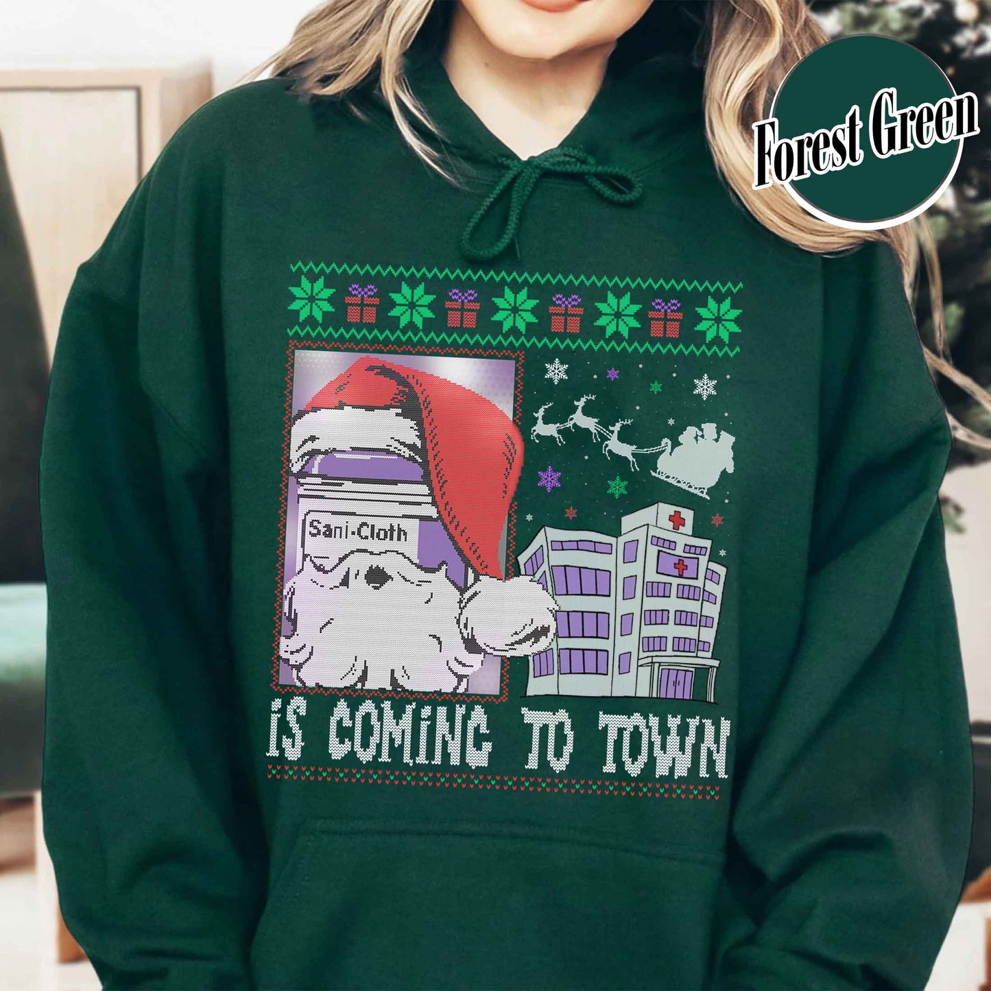 Nurse Christmas Hoodie, Funny Nurse Christmas Hoodie, Medical Assistant Hoodie, Is Coming to Town, CMA Hoodie, CMA Gifts, Medical Assistant Gift