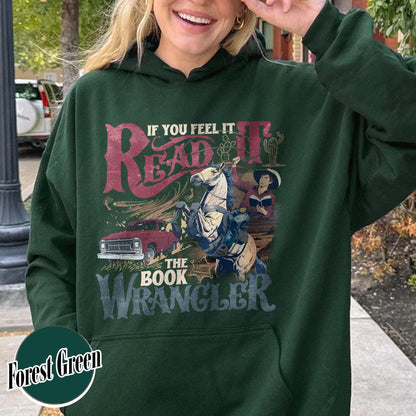 Bookish Hoodie, Book Wrangler Hoodie, Western Cowboy Hoodie, Country Bookish Hoodie