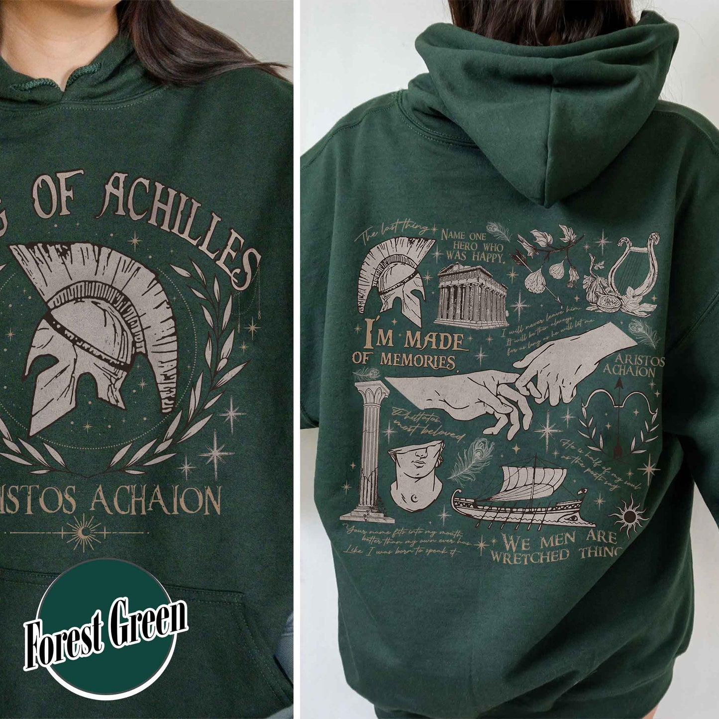 Bookish Hoodie, Song of Achilles Merch, Achilles and Patroclus Hoodie, Name One Hero Hoodie