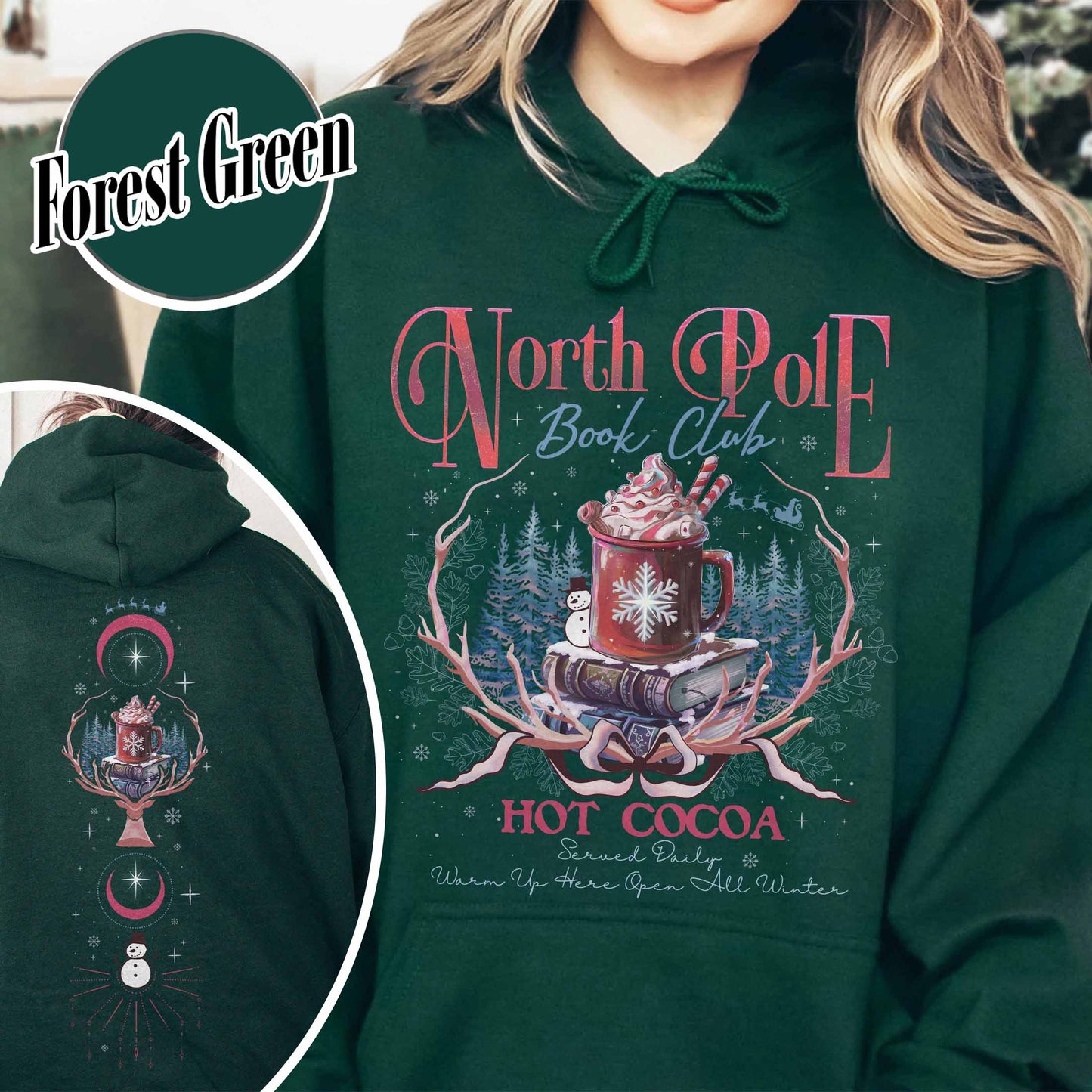 Book Lovers Christmas Hoodie, North Pole Book Club Hoodie, Gift for Librarian