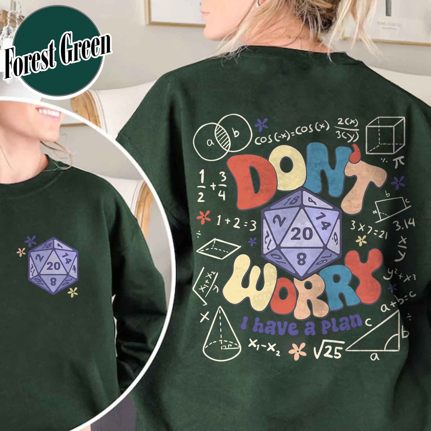 Dont Worry I Have a Plan Sweatshirt, Funny Dnd Dice Set, Gifts for Gamer, Playing Game, Funny Gamer Sweatshirt, DND Sweatshirt, Dnd Gift for Dad