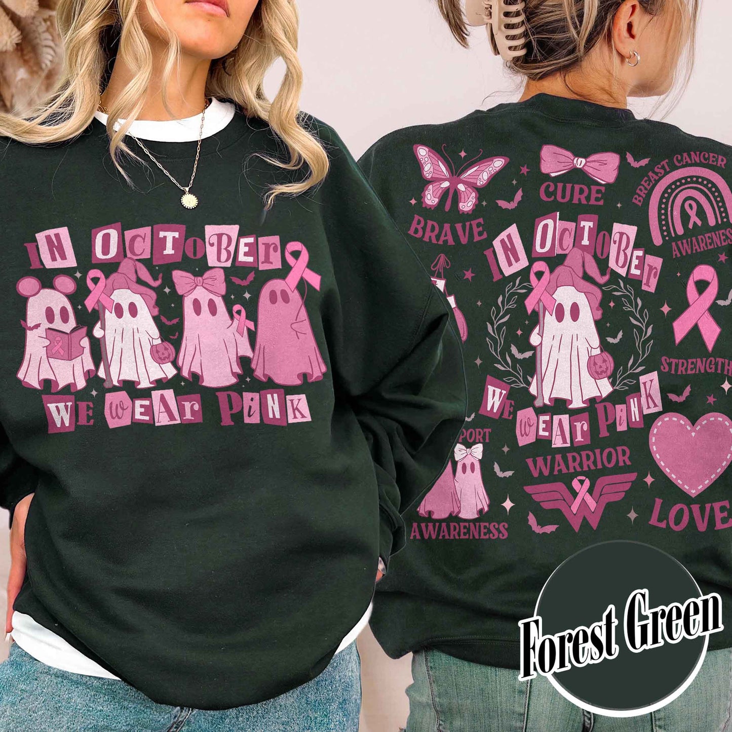 Breast Cancer Awareness Sweatshirt, Breast Cancer Support Squad Sweatshirt, in October We Wear Pink Sweatshirt