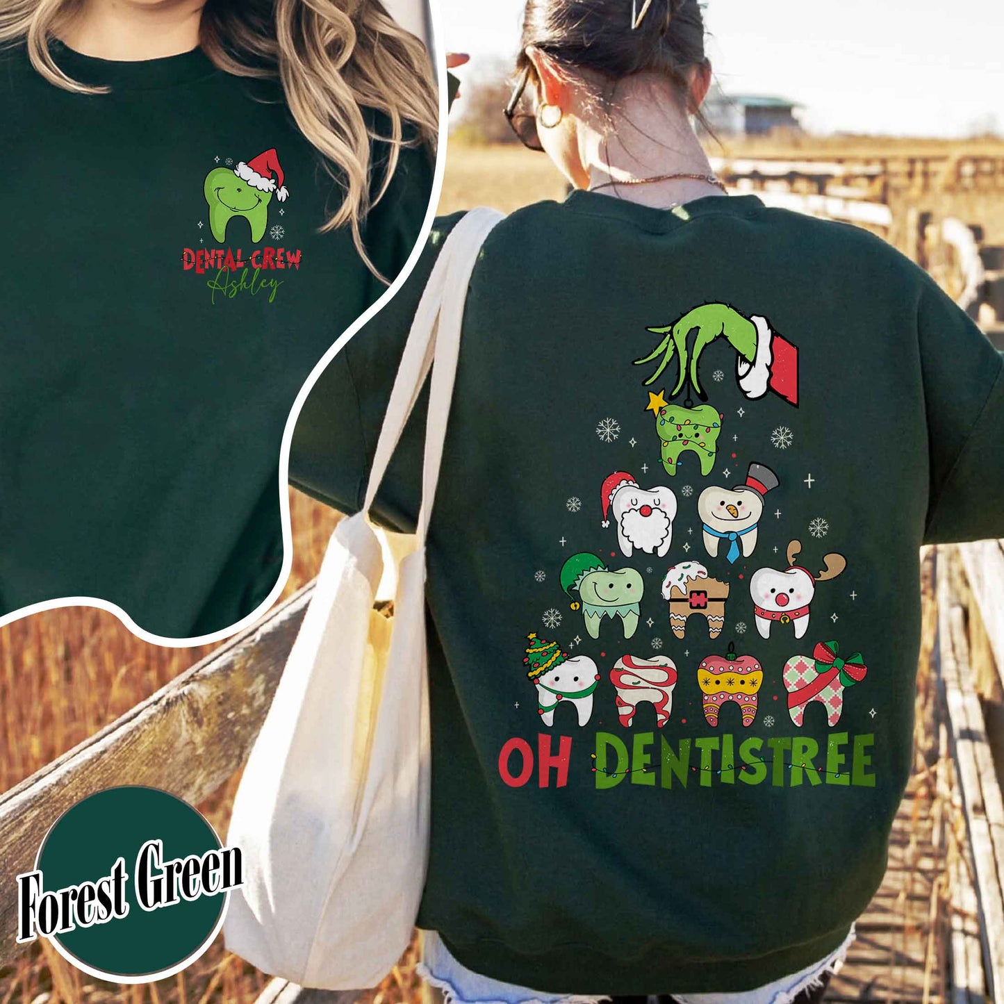 Dental Christmas Tree Sweatshirt,Funny Christmas Teeth Shirt,Funny Christmas Teeth,Christmas Teeth Dentist Shirt,Gift For Dentist On Christmas