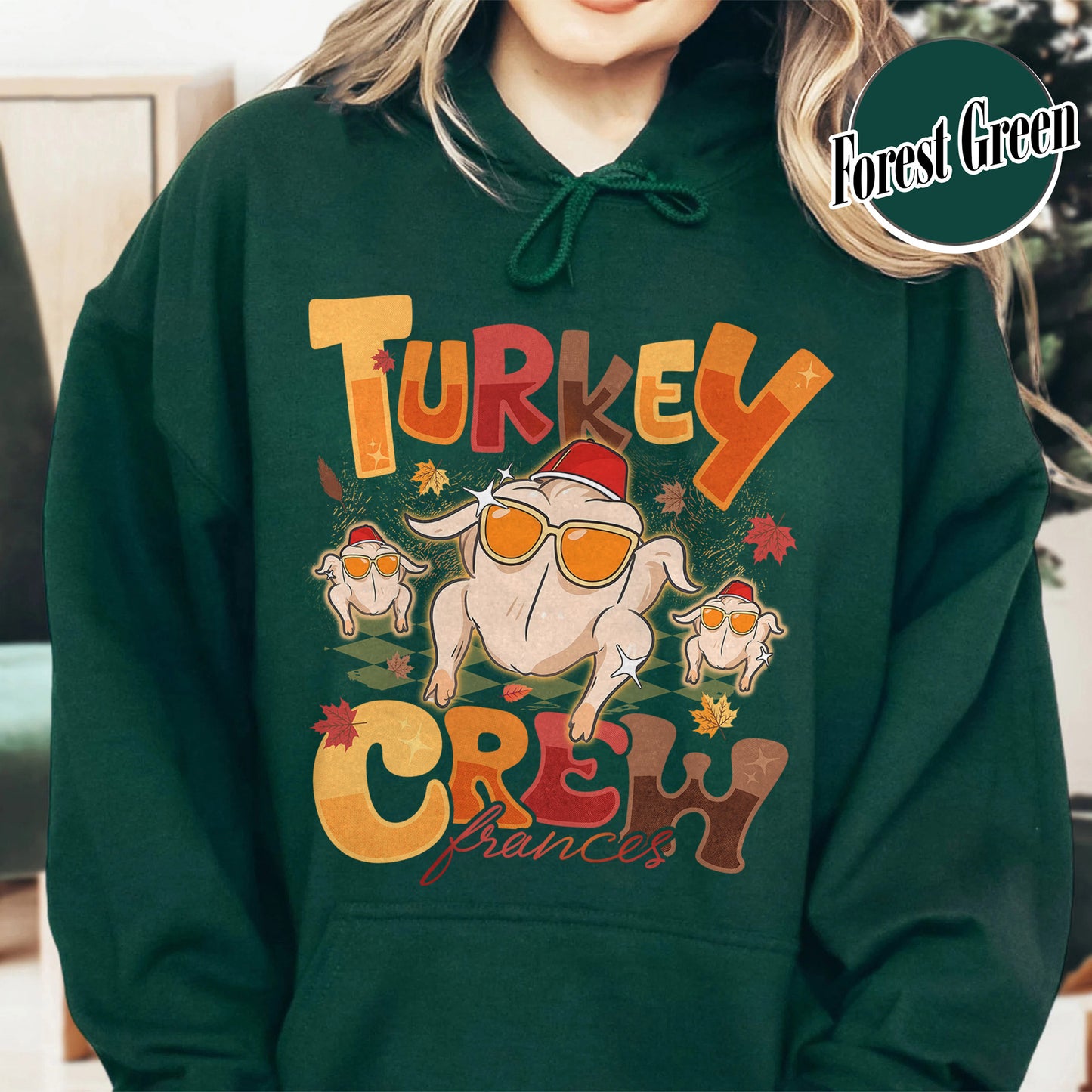 Turkey Crew Hoodie, Thanksgiving Hoodie, Custom Family Thanksgiving, Turkey Squad Hoodie, Friendsgiving Hoodie, Personalized Thanksgiving Hoodie