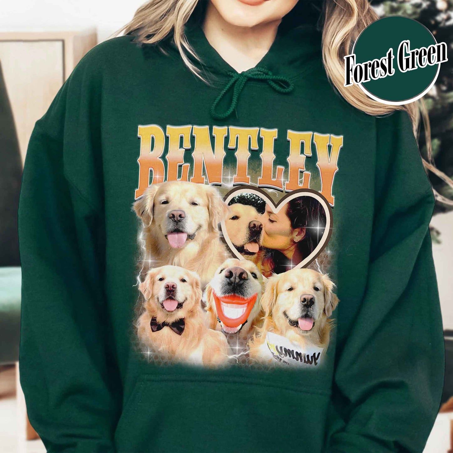 Custom Hoodie, Custom Pet Photo Hoodie, Custom Retro Dog Bootleg Hoodie, Pet Lovers Gift