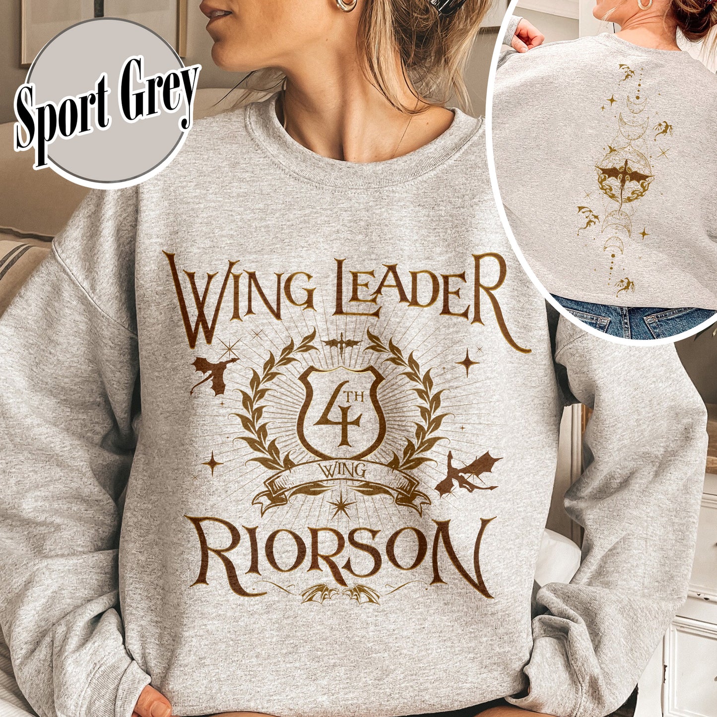 Fourth Wing Book Lover Sweatshirt, Dragon Rider Sweatshirt, Wing Leader Xaden Riorson Sweatshirt