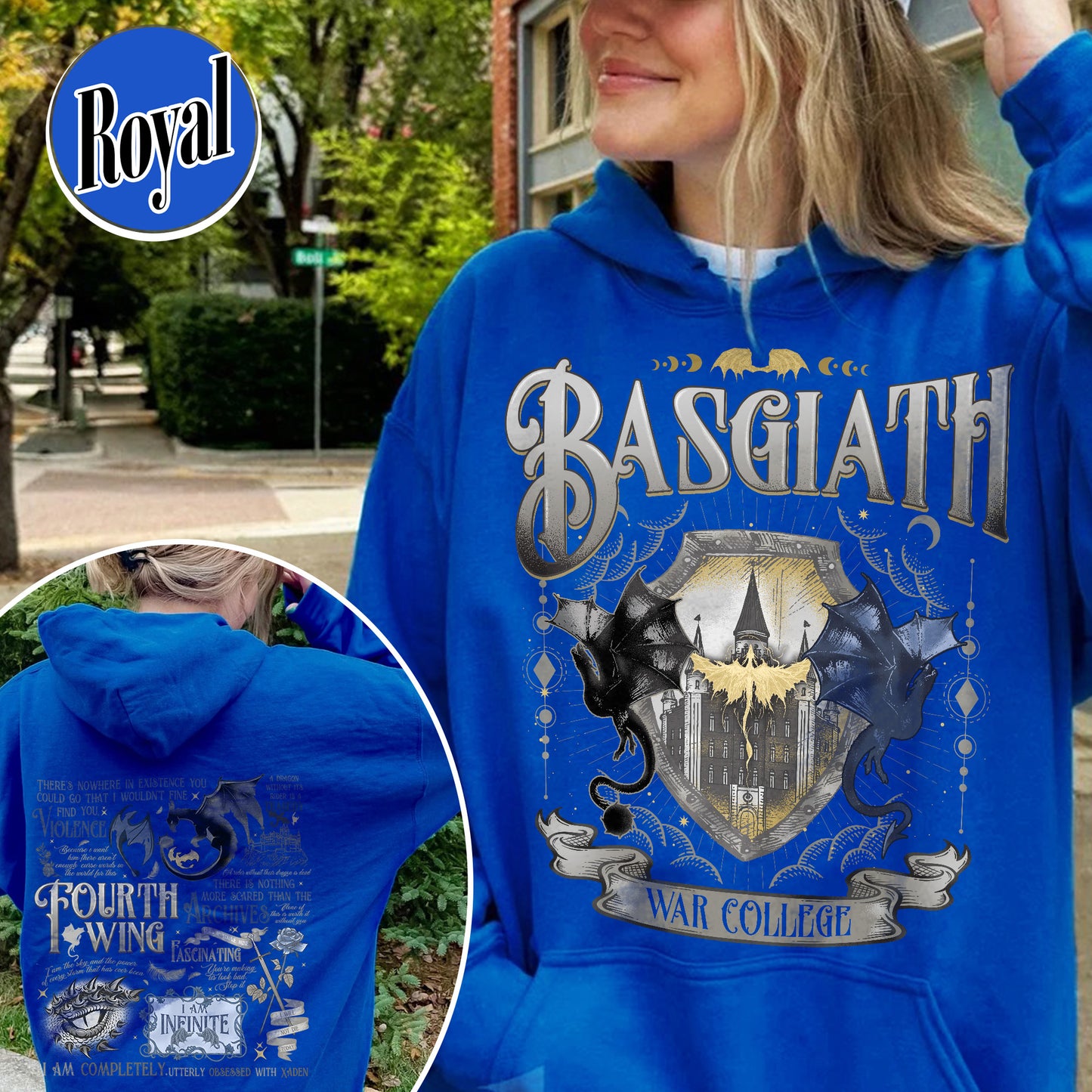 Fourth Wing Hoodie, Basgiath War College Hoodie, Dragon Rider Hoodie, the Empyrean Series