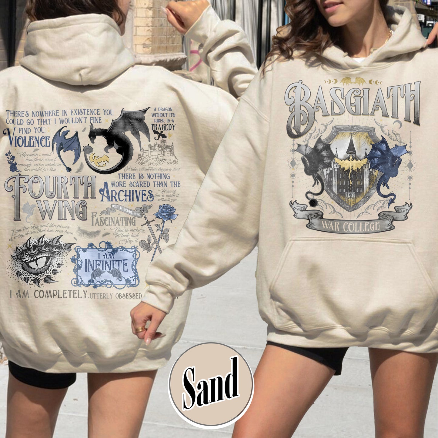 Fourth Wing Hoodie, Basgiath War College Hoodie, Dragon Rider Hoodie, the Empyrean Series