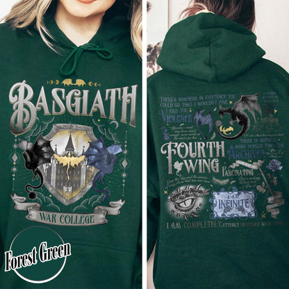 Fourth Wing Hoodie, Basgiath War College Hoodie, Dragon Rider Hoodie, the Empyrean Series