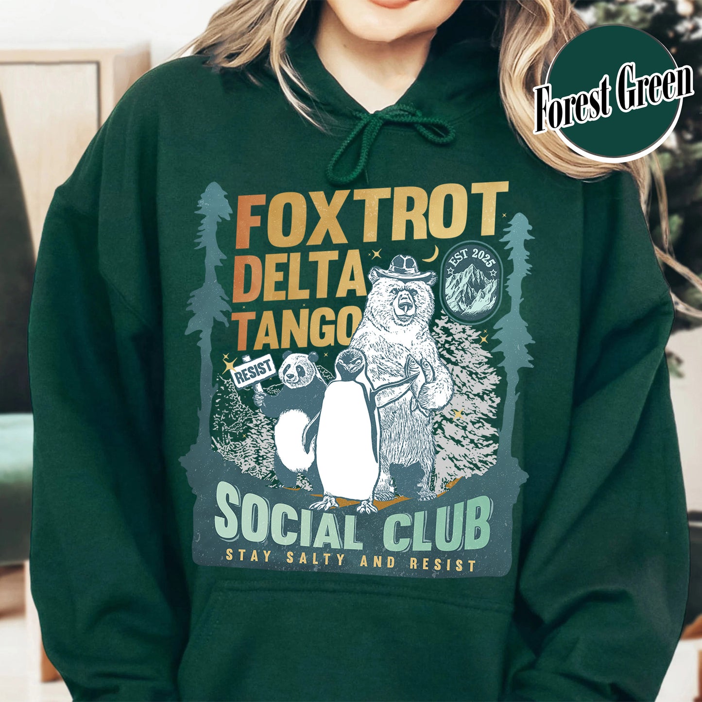 Foxtrot Delta Tango Hoodie,Social Club Bear Hoodie, Anti Facism Hoodie, Anti Republican Hoodie