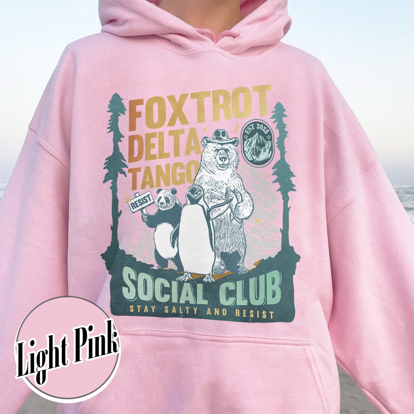 Foxtrot Delta Tango Hoodie,Social Club Bear Hoodie, Anti Facism Hoodie, Anti Republican Hoodie