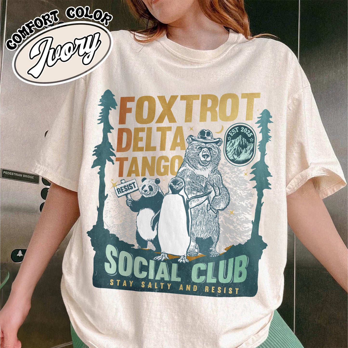 Foxtrot Delta Tango Comfort Colors Shirt,Social Club Bear Shirt, Anti Facism tee, Anti Republican shirt