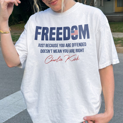 Freedom Shirt: Charlie Kirk Quote, American Flag Memorial Shirt