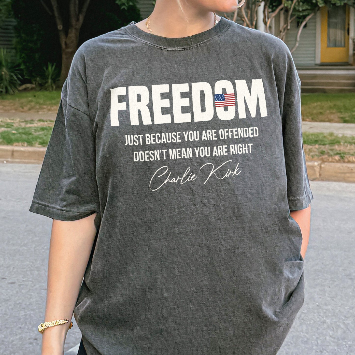 Freedom Shirt: Charlie Kirk Quote, American Flag Memorial Shirt