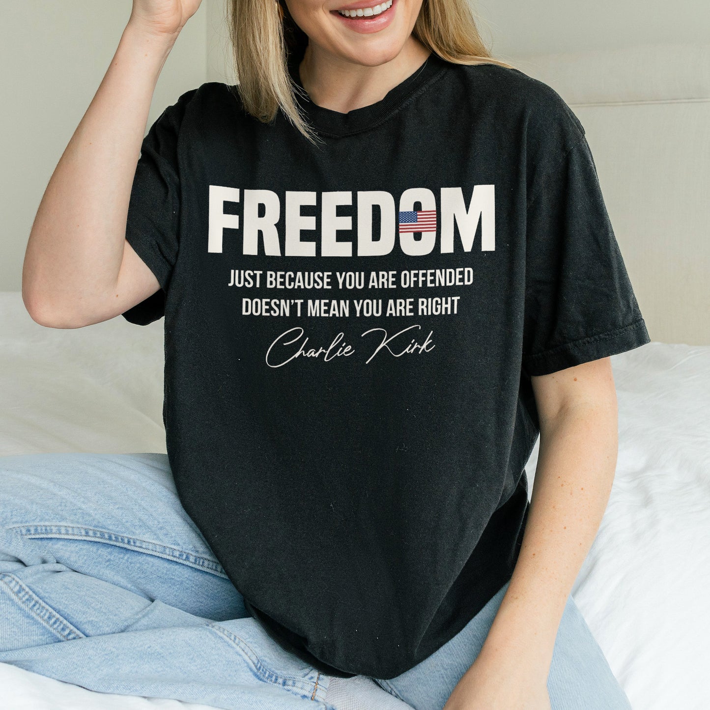 Freedom Shirt: Charlie Kirk Quote, American Flag Memorial Shirt